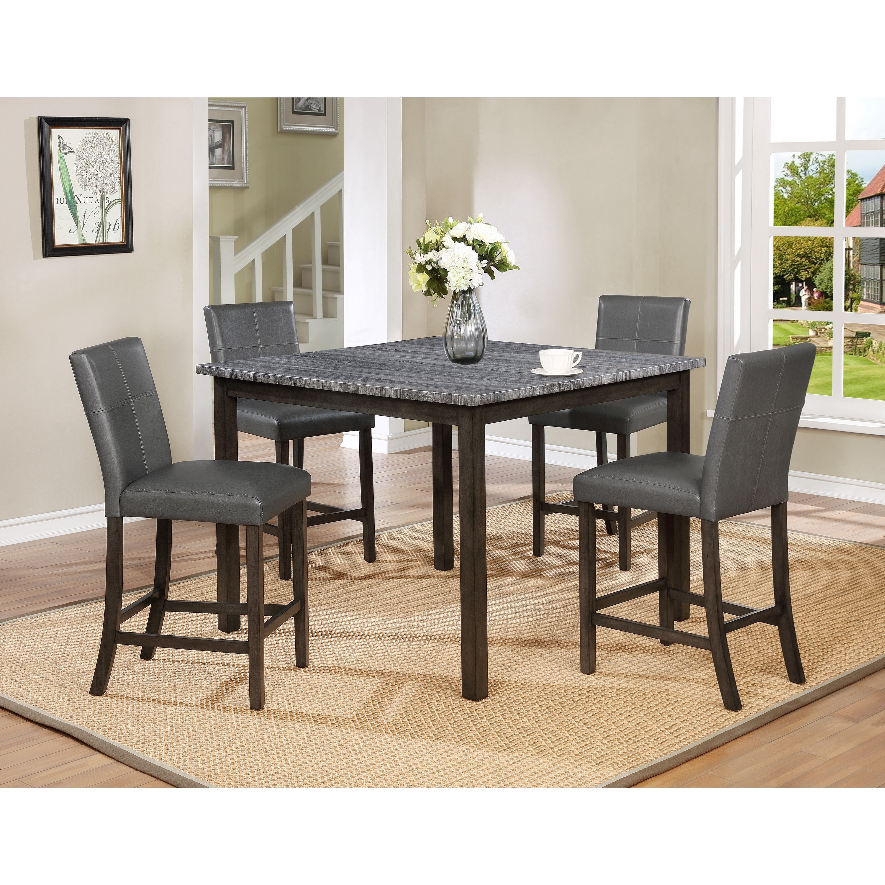 Grey counter 2025 height dining table